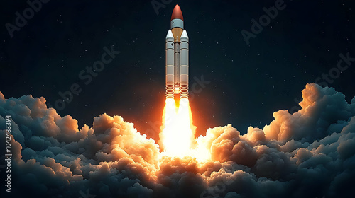 A rocket launching into spa...