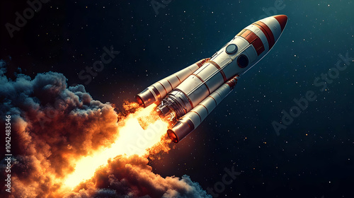 A rocket launching into spa...