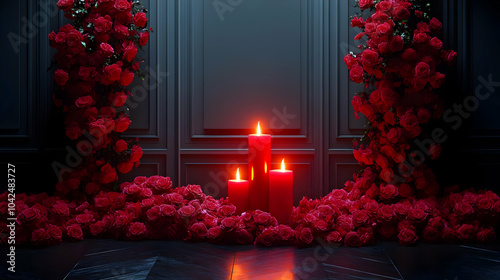 Romantic scene with red ros...
