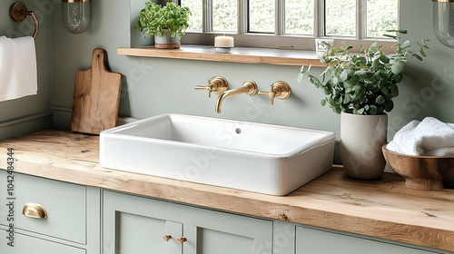 Modern bathroom sink with w...