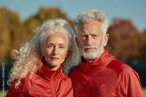 Active Senior Duo: Outdoor Jogging for Physical and Mental Health Boost