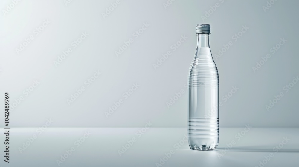 Glass Water Bottle on White Background Glass Water Bottle on White Background