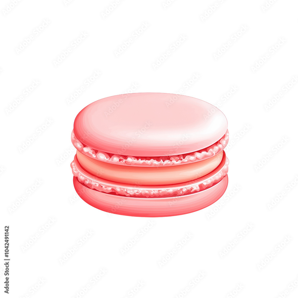 A delicious pink macaron perfect for dessert lovers on a white isolate background. isolated on transparent background.