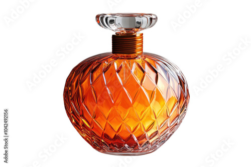 Obraz na płótnie Orange perfume bottle isolated on transparent background, png file, no background png file w salonie