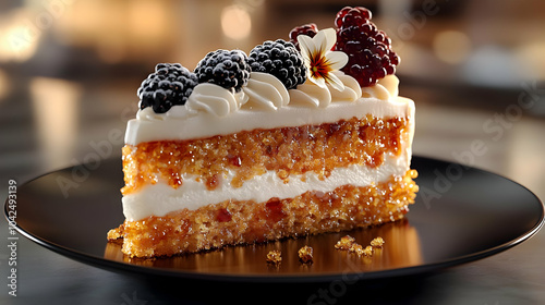 A slice of layered cake top...