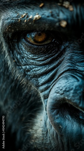 Close-up de gran Gorila macho africano,  concepto de fotografía salvaje y concursos fotográficos de África. photo