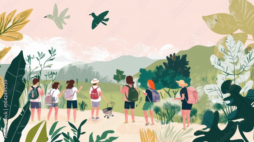 Fototapeta premium Eco-Friendly Travel: Embracing Sustainable Tourism and Cultural Responsibility