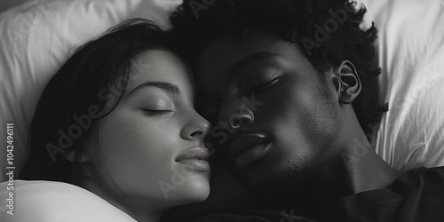 Afroamericanos o negros durmiendo plácidamente a la luz de la mañana. photo