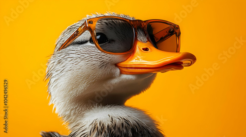 A stylish duck wearing sung...