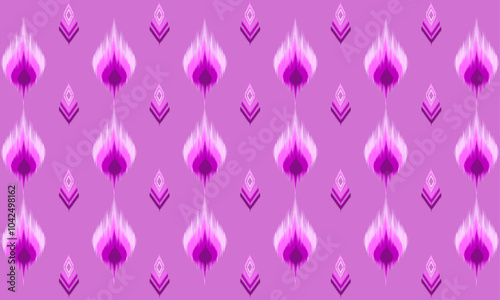 Abstract pink background with ethnic ikat pattern. Designed for printing or weaving or embroidering on fabric, carpet, wallpaper, curtain or interior decoration for home or office.