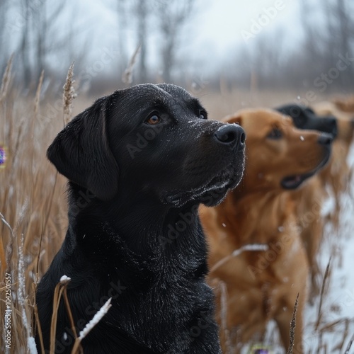Grupo de perros de caza, animales de compañía y trabajo. 
