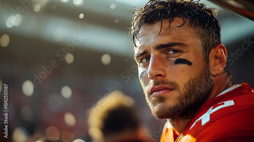 A focused athlete on the si...