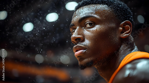 Intense basketball player f...