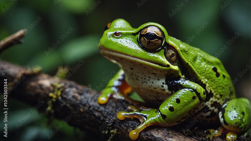4k close up macro green frog in the forest 4k close up macro green frog in the forest