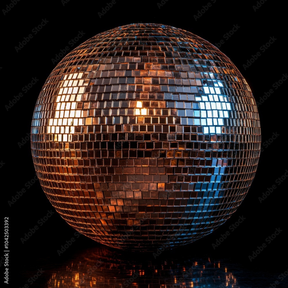 Obraz premium Bolas de espejo de discoteca, brillantes, usada para decorar un establecimiento nocturno. Concepto de decoración y fiesta.