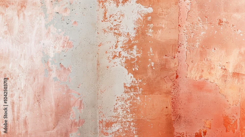 Fototapeta premium The gradient begins with a soft delicate peach tone but gradually becomes more textured and gritty symbolizing the idea of soing gentle and sweet being weathered by time.