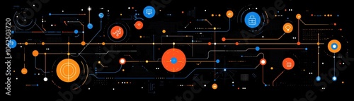 Exploring the interconnected world of digital networks a visual representation of data flow and connectivity