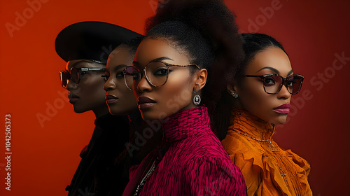 Four stylish individuals po...