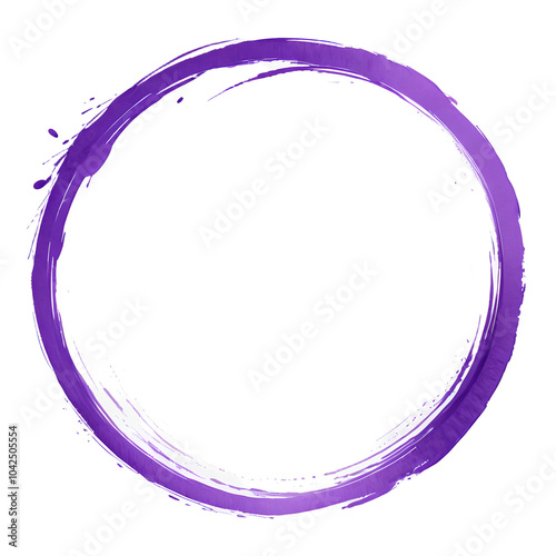 Purple hand drawn colored circles with place for your text isolated on white background