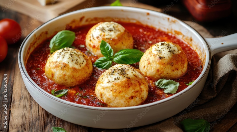 Baked Cheese Balls in Tomato Sauce Baked Cheese Balls in Tomato Sauce