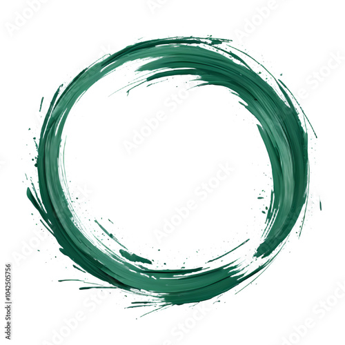 Green hand drawn colored circles with place for your text isolated on white background