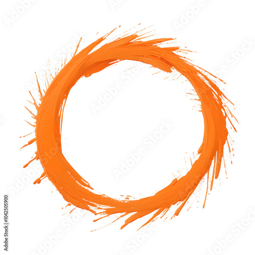 Orange hand drawn colored circles with place for your text isolated on white background