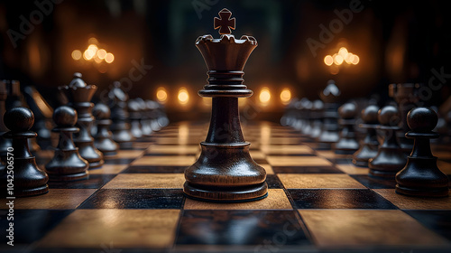 A close-up of a chessboard ...