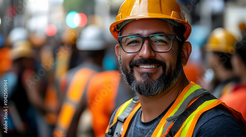 Smiling construction worker...
