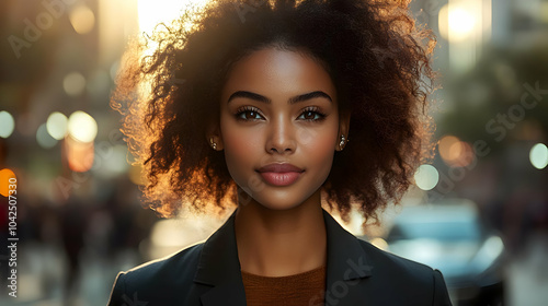 A confident woman with curl...