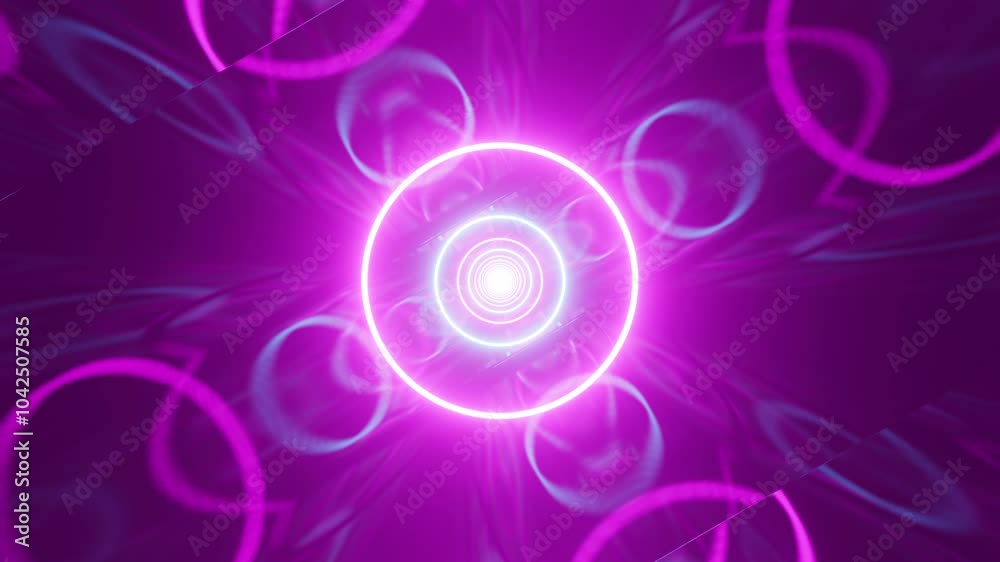 Endless Cyberpunk Tunnel with Blue and Violet Neon Circle Portals in Futuristic Conceptual Design and Cosmic Tomorrow Aesthetic Style, Technological 4K Animation, Looping Stock Video, 3D Rendering Endless Cyberpunk Tunnel with Blue and Violet Neon Circle Portals in Futuristic Conceptual Design and Cosmic Tomorrow Aesthetic Style, Technological 4K Animation, Looping Stock Video, 3D Rendering