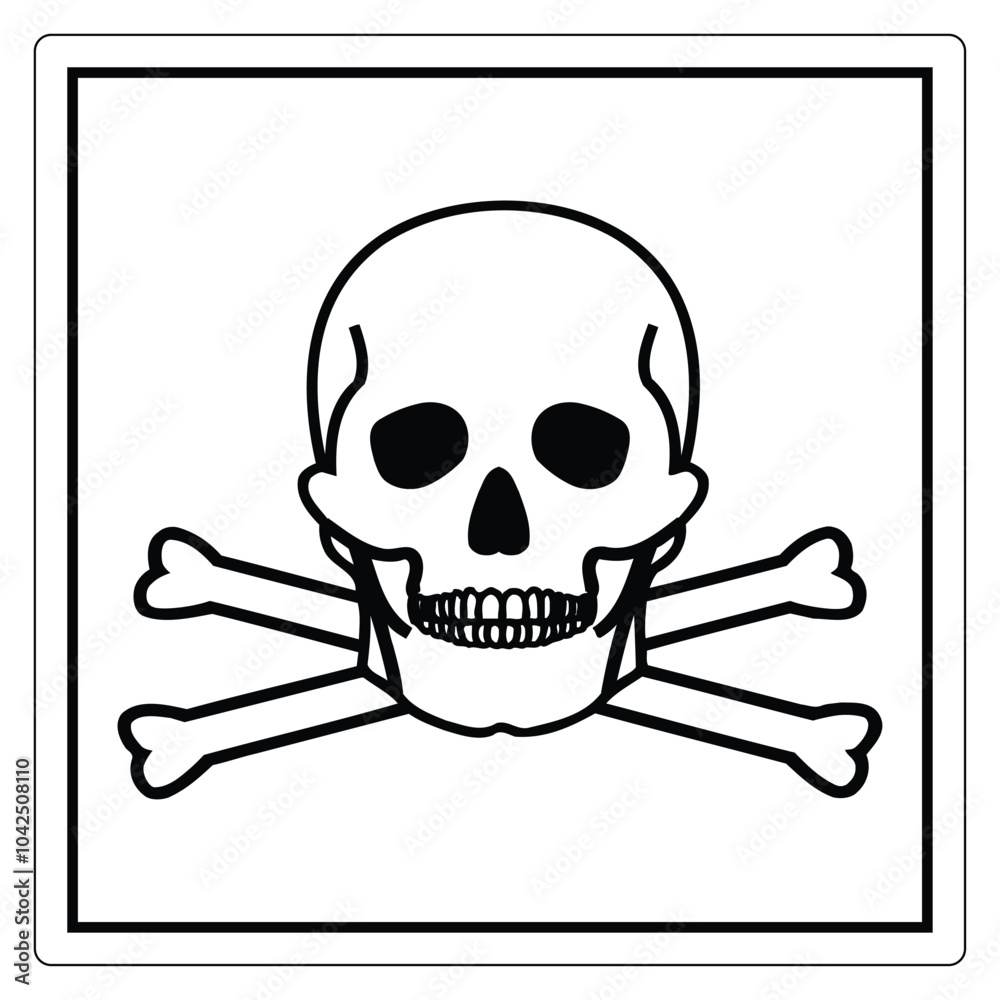 Skull and Crossbones Symbol in Black and White Design Skull and Crossbones Symbol in Black and White Design