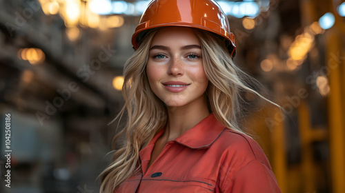 Young woman in an orange sa...