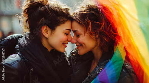 Two women sharing a joyful ...