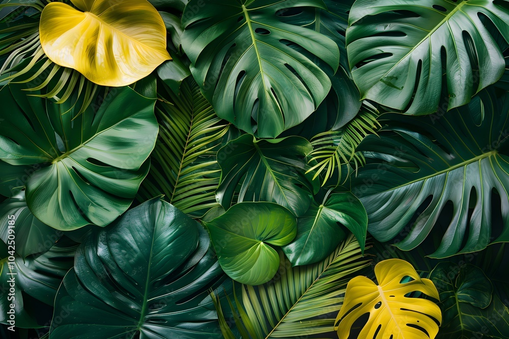 custom made wallpaper toronto digitalA bunch of green and yellow leaves next to each other