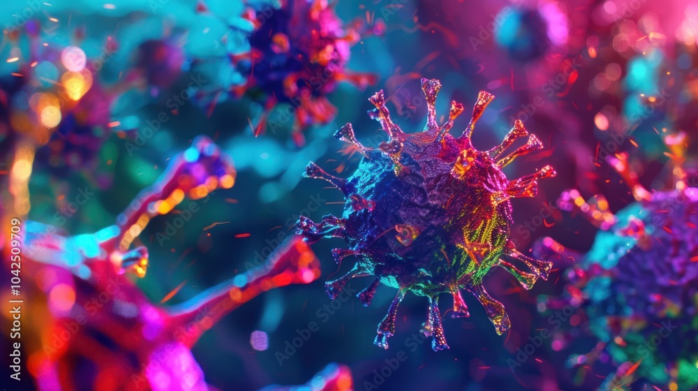 Obraz premium Microscopic View of a Virus