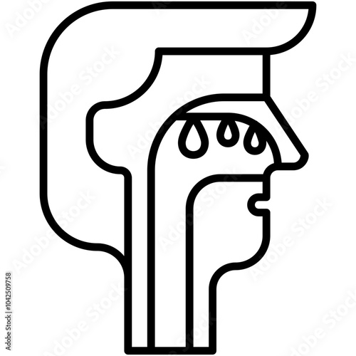 Polyps Icon. Nasal Infection Pictogram Graphic Illustration. Isolated Simple Line Icon For Infographic, App and Web Button.