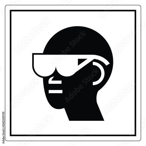 Profile Silhouette with Glasses Design Element