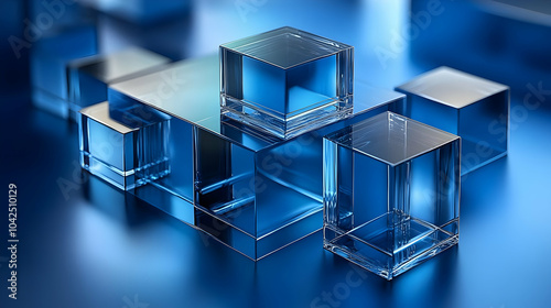 Abstract arrangement of blu...