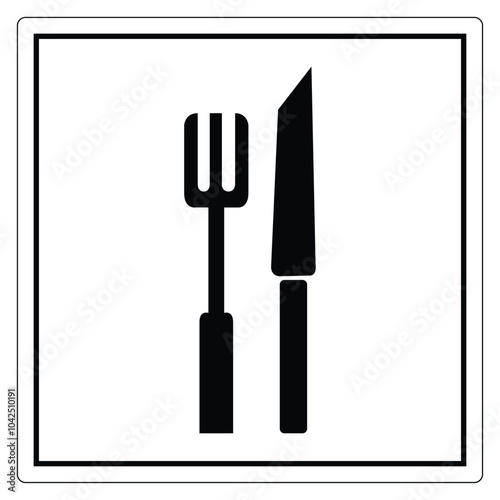 Icon of Fork and Knife for Dining Use