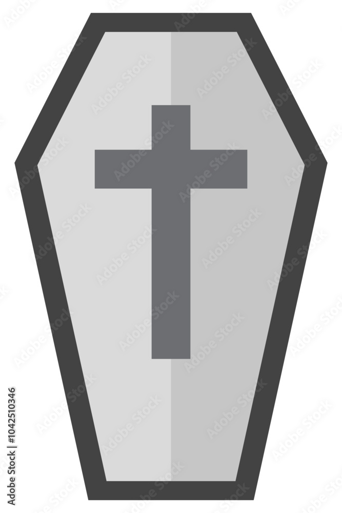 Coffin flat icon vector design isolated on white background. Coffin flat icon vector design isolated on white background.
