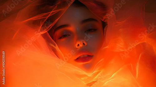 Ethereal portrait with warm...