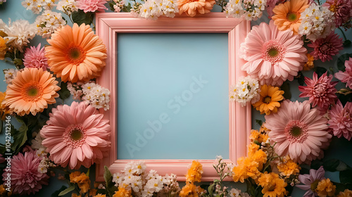 A floral arrangement surrou...