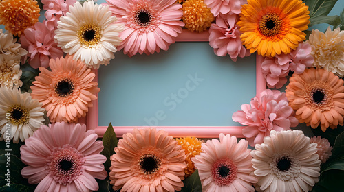 A colorful floral frame sur...