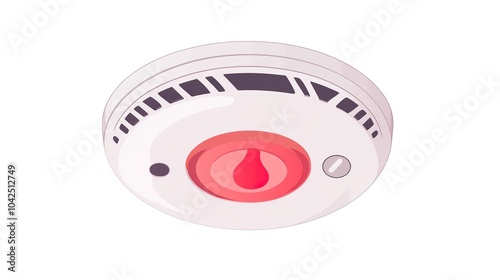 A cartoon-style fire smoke detector icon, showcasing a friendly alarm sensor with a playful design. This icon represents safety and fire prevention, featuring a simple yet recognizable shape 