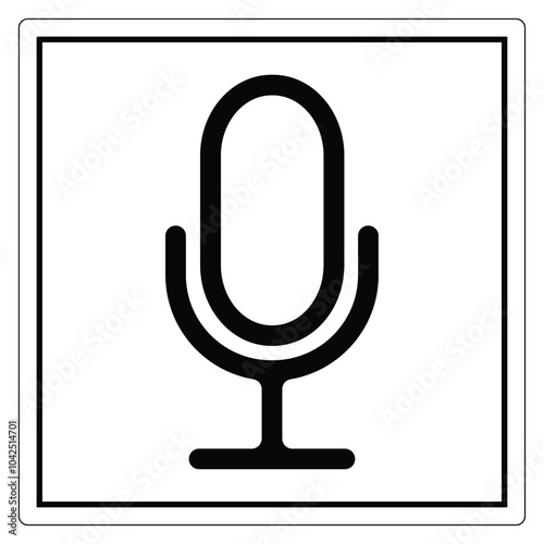 Simple Microphone Icon on a Square Background