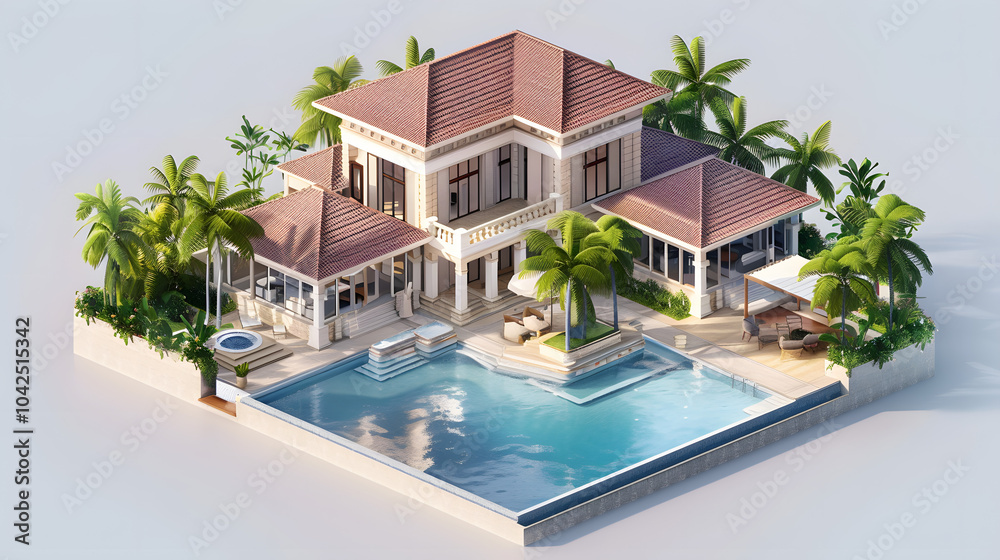 Fototapeta premium Luxury Villas design 3D