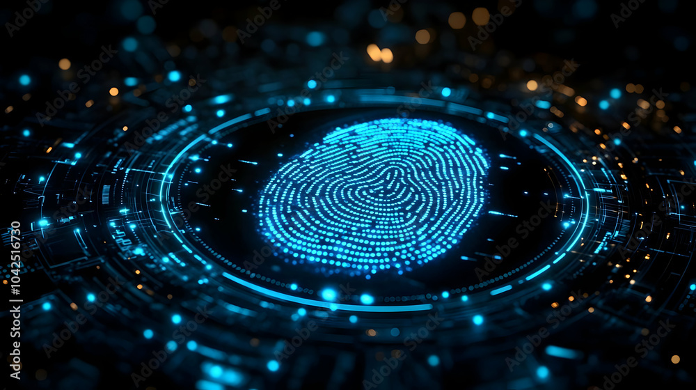 Fototapeta premium Digital fingerprint representation in a futuristic design.