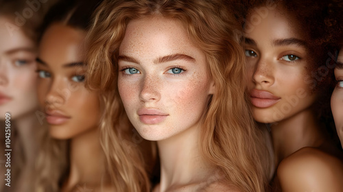 A diverse group of women with varying hair textures and skin tones.