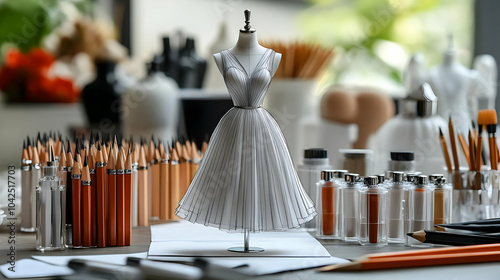 A fashion design workspace ...