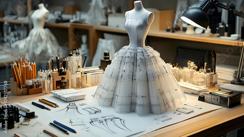 A fashion design workspace ...